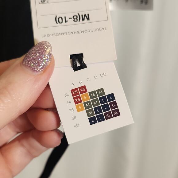 SHADE & SHORE 2PC Black Triangle Bikini Set, Size Sm/Med - Picture 10 of 11